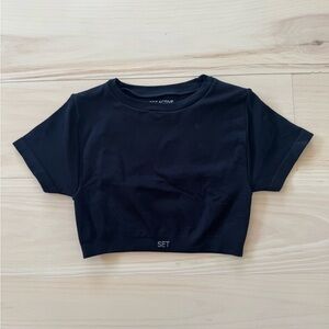 SET Active Black Crop Top